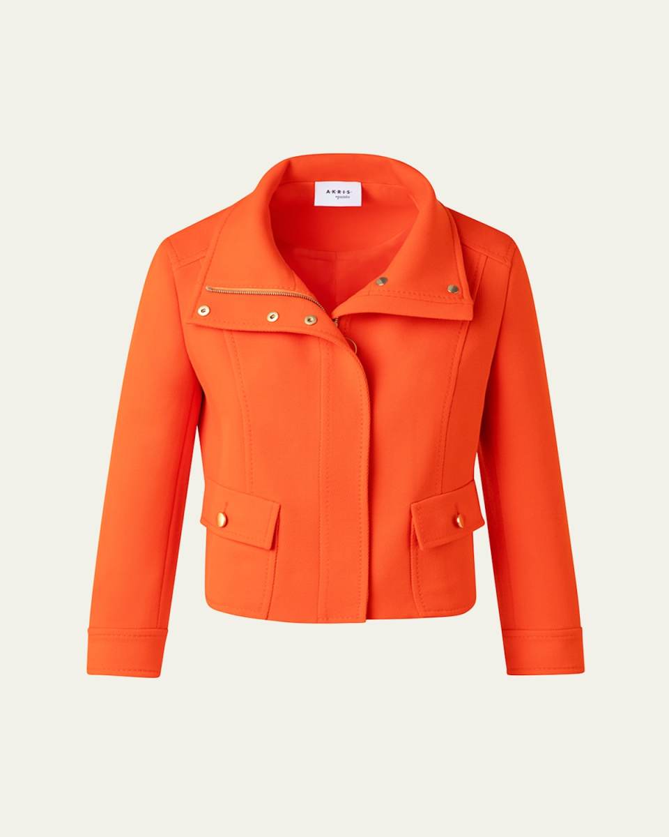 Fitted Wool Tricotine Jacket